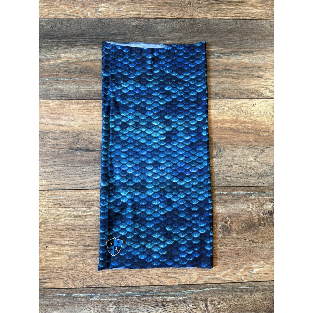 New SA Company Blue Mermaid Fish Scale Neck Gaiter Face Shield Scarf Fishing